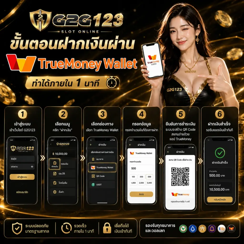 ขั้นตอนฝากเงินผ่าน G2G123